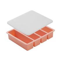 Forma De Silicone Amarela Para Gelo Com 4 Compartimentos, Durável E Retangular, Para Picolés E