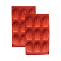 Forma De Silicone Antiaderente Com 9 Cavidades Para Biscoitos Madeleine