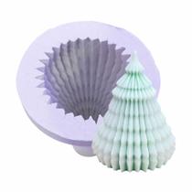 Forma de Silicone Árvore de Natal Pinho Geométrica Vela