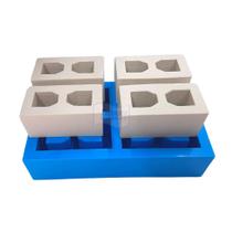 Forma de Silicone - Bloco Construção Pequeno 2 Furos 4 cav