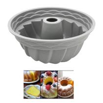 Forma De Silicone Bolo Pudim Gelatina Forno Cinza 21.5cm