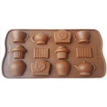 Forma De Silicone Bule Xícara Pote De Mel Bolacha Relógio