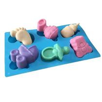 Forma De Silicone Carrinho De Bebê, Mamadeira, Chupeta