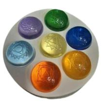 Forma de Silicone - Chakras Meia Esfera 7 Cav Forma de Silicone - Chakras Meia Esfera 7 Cav