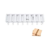 Forma De Silicone Com 8 Cavidades Para Sorvete, DIY, Para Sucos De Frutas, Picolés E Cubos De Gelo,