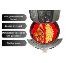 Forma de Silicone com Divisórias com Alças Air Fryer Antiaderente 20 Cm