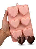 Forma de Silicone Coração Lapidado Diamante Liso 6 Cavidades Antiaderente Doce Bombom Gourmet Decoração Forma de Silicone Coração Lapidado Diamante Liso 6 Cavidades Antiaderente Doce Bombom Gourmet Decoração