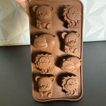 Forma de silicone de animais bichinhos retangular para chocolate gelo frutas forminha cozinha