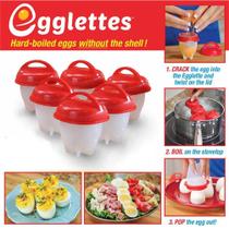Forma De Silicone Egglettes cozedor de ovos 6 peças Mexido Recheado Receita saudável fit