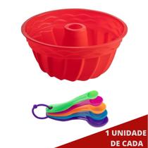 Forma de Silicone Espiral Sortida + Colher Medidora 5 Pçs