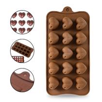 Forma de Silicone Flexível Coração Cereja Confeitaria Bolo Chocolate Decoração Molde Gelo Velas Gelatina Multiuso Cozinha Artesanato