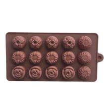 Forma De Silicone Flor Rosa Crisântemo Para Chocolate