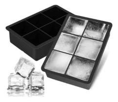 Forma De Silicone Gelo 6 Cubo Grande Quadrado Drink Whisky