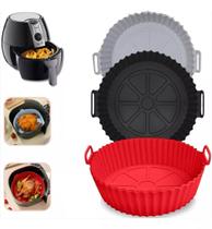 Forma De Silicone Grande Airfryer Antiaderente Com Alça Redonda 21cm