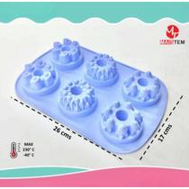 Forma De Silicone Mini Vulcão 6 Cavidades 26x17x3,5 Cup Cake Chocolate Vela Sabonete Gelatina Pudim
