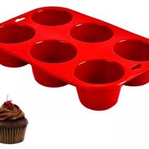 Forma De Silicone Muffin Cupcake 6 Cavidades Cinza Mesclado