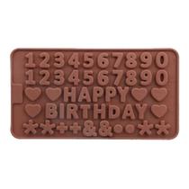 Forma De Silicone Números E Happy Birthday Chocolate