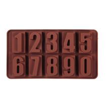 Forma De Silicone Números Em Relevo Para Chocolate, Parafina