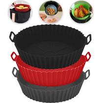 Forma de Silicone para Air Fryer Cesto Fritadeira Elétrica Micro-Ondas Forno Reutilizável 18 Cm