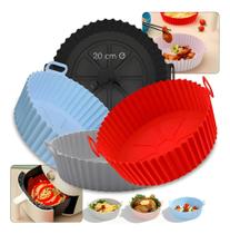 Forma de Silicone para Air Fryer Redonda Reutilizável Antiaderente Resistente ao Calor Forma de Silicone para Air Fryer Redonda Reutilizável Antiaderente Resistente ao Calor