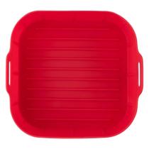 Forma de Silicone Para AirFryer Cozimento Quadrada Air Fry Cesto Fritadeira Elétrica Tamanho Grande