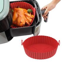Forma De Silicone Para Airfryer Fritadeira Elétrica Antiaderente Reutilizável Forminha Bolo 20cm Vermelha