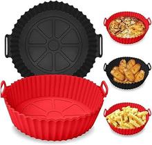 Forma De Silicone Para Airfryer Protetor Antiaderente Alça Reutilizável