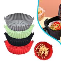 Forma de Silicone para Airfryer Redonda Antiaderente Reutilizável Cesto Fritadeira Elétrica 16cm Forno Microondas Tapete Assadeira Proteção Universal Forma de Silicone para Airfryer Redonda Antiaderente Reutilizável Cesto Fritadeira Elétrica 16cm Forno Microondas Tapete Assadeira Proteção Universal
