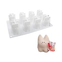 Forma De Silicone Para Assar Com 8 Cavidades Para Panna Cotta De Coelho, Mousse, Bolo, Pudim, DIY,