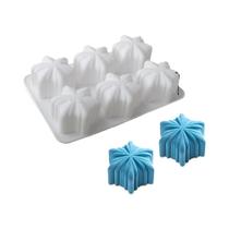 Forma De Silicone Para Bolo De Natal Com Flocos De Neve, 6 Cavidades, Molde Para Mousse Francesa,