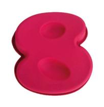 Forma de Silicone Para Bolo Número 8 Rosa