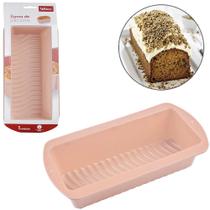 Forma de silicone para bolo/pão retangular rosa 26,5x14x6cm