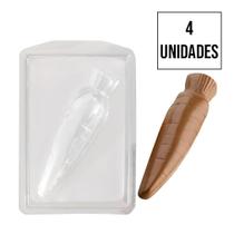 Forma de Silicone para Chocolate - Cenoura - 4 Unidades Forma de Silicone para Chocolate - Cenoura - 4 Unidades