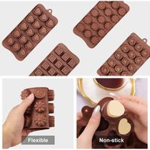 Forma de Silicone Para Chocolate Sabonete Gelo 15 Cubos Marrom