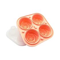 Forma De Silicone Para Cubos De Gelo Em Forma De Flor De Rosa Com 4 Compartimentos Para Natal,