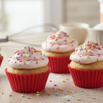 Forma De Silicone Para Cup Cake 7,5x4,3x3 Cm kit 6 Pçs