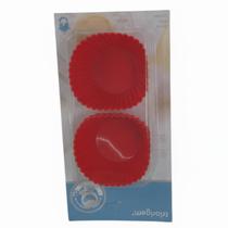 Forma De Silicone Para Cup Cake 7,5x4,3x3 Cm (kit Com 6 Pçs) COR:VERMELHO