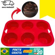 Forma de Silicone para CupCake Bolinho Muffin Bolo Doces com 6 cavidades para cozinha - Clink