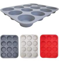 Forma de Silicone para Cupcake com 12 Cavidades Colors 32,8x24,5x3cm - Fwb