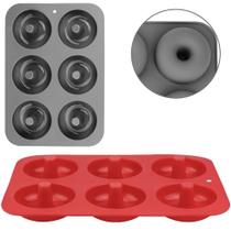 Forma De Silicone Para Donuts Com 6 Cavidades 26X18X3,5Cm