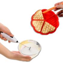 Forma De Silicone Para Waffle Air Fryer C/ Mini Mixer Portátil
