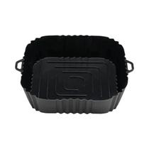 Forma De Silicone Preta Para Air Fryer, Assadeira Quadrada, Substituição Para Cesta De Frango Frito