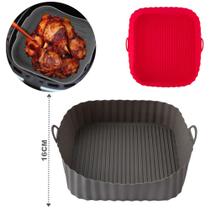 Forma de Silicone Quadrada Com Alça Para Air Fryer 16cm - Clink