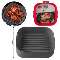 Forma de Silicone Quadrada Com Alça Para Air Fryer e Fritadeira Elétrica