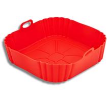 Forma De Silicone Quadrada Para Air Fryer 21cm Reutilizável Antiaderente Uny Home Forma De Silicone Quadrada Para Air Fryer 21cm Reutilizável Antiaderente Uny Home