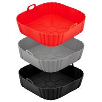 Forma De Silicone Quadrada Para Air Fryer 21cm Reutilizável Antiaderente Uny Home Forma De Silicone Quadrada Para Air Fryer 21cm Reutilizável Antiaderente Uny Home