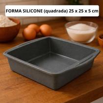 Forma de Silicone Quadrada para Bolo 26.5 x 24.5 x 5 cm Antiaderente Flexível Resistente ao Calor
