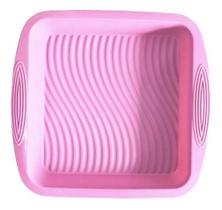 Forma De Silicone Quadrada Rosa 22 x 22 x 5 Cm