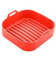 Forma De Silicone Quadrada Vermelha Para Air Fryer 20cm