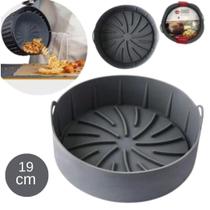 Forma de Silicone Redonda Com Alça Para Air Fryer/Fritadeira Elétrica 19cm x 5,3cm